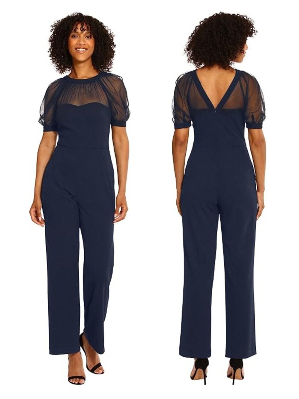 NWT New Maggy London Illusion Jumpsuit In Twilight Night Size 0